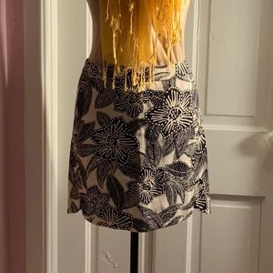 J. Crew a-line floral print linen skirt